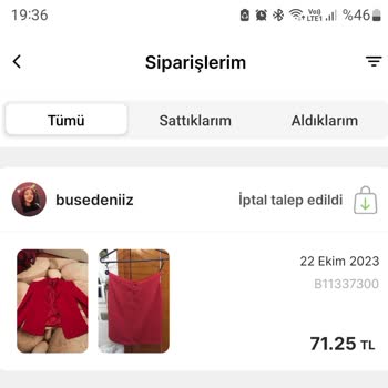 Gardrops Alınan Ürünü İptal Edememe