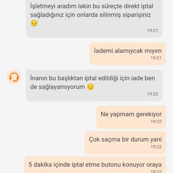 Halil İbrahim Sofrası Trendyol GO Para İadesi Yapmıyor