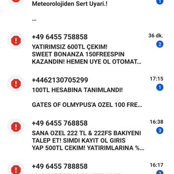 Vodafone Her Gün 10'larca Bahis SMS Alıyorum. Şikayetçi
