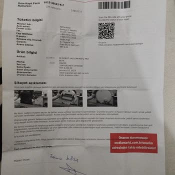 Media Markt Robot Süpürge Şikayeti