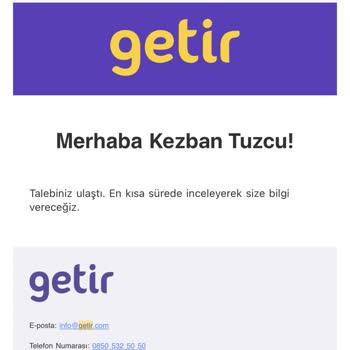 Getir Yapılmayan Ücret İadesi