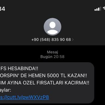 cutt.ly Cutt. Ly Bilinmeyen Numaraların Attığı İstenmeyen Bahis Mesajları