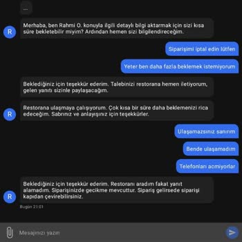 Domino's Bucak Şubesinde Sipariş Sorunu