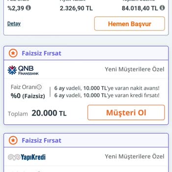 QNB Finansbank Faizsiz İhtiyaç Kredisi