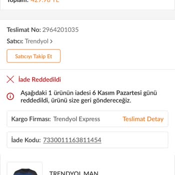 Trendyol Express Geldiği Gibi Aynı Şekilde İade Ettiğim Ürün Eksik Olarak Gidiyor