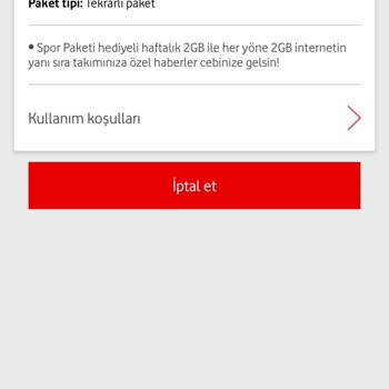 Vodafone Ek Paket Hatası