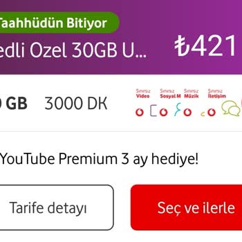 Vodafone Tarifemin 3 Katına Fiyat Talep Etmesi?