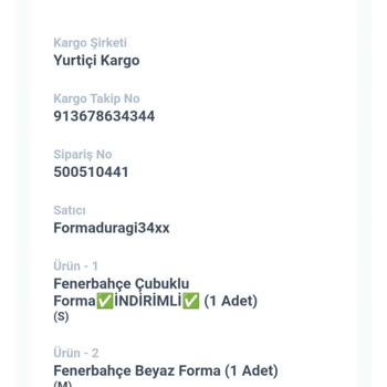 Yurtiçi Kargo Sipariş Para İadesi İstiyorum