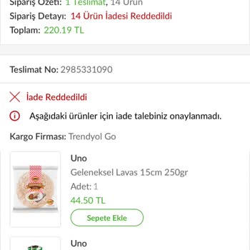 Trendyol Hızlı Market Ürün Getirmeyip Paramı Vermedi!
