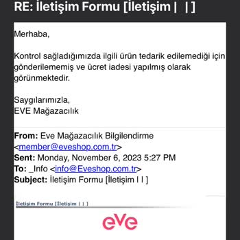 Eve Mağazacılık Sipariş İptali