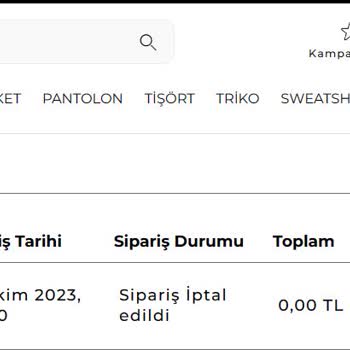 Süvari Giyim Sipariş İptali Para İadesinin Olmaması