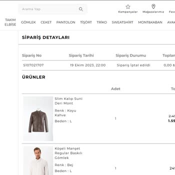 Süvari Giyim Sipariş İptali Para İadesinin Olmaması