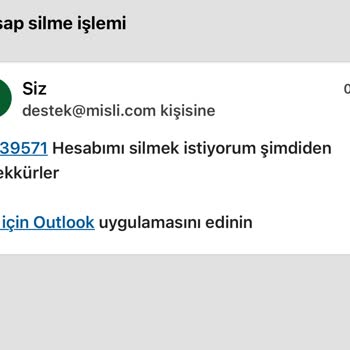 Misli.com Hesap Silme