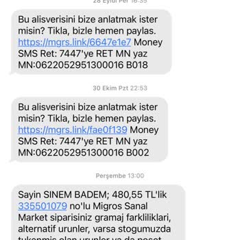 Migros Sanal Markette Eksik Ürünün Yapılmayan İadesi Hk.