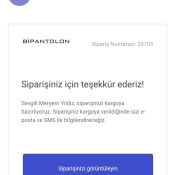 Bipantolon Sipariş Sorunu