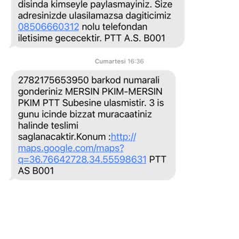 PTT Kargo PTT Pkim Şubesi Teslimat Sorunu