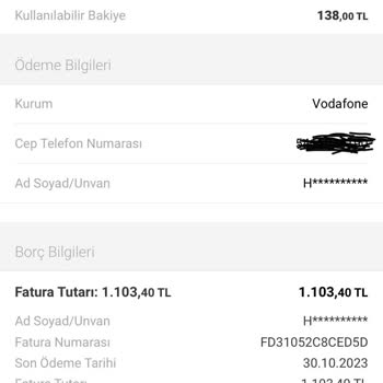 Vodafone Faturam Çok Yüksek Geldi