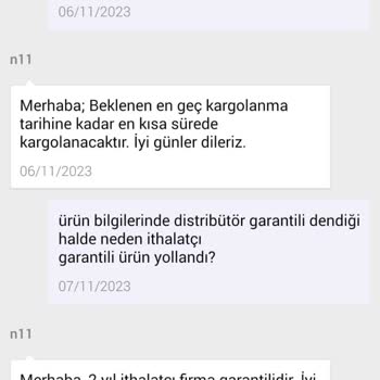 N11.com Garanti Bilgisi Hatası