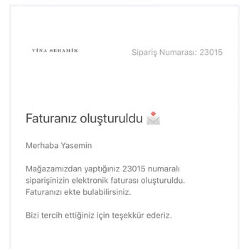 Vina Seramik Siparişin Teslim Edilmemesi
