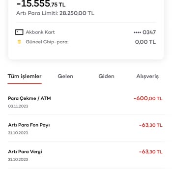 Akbank Artı Para Faiz Kesintisi