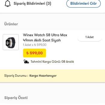 Winex Watch Teslimatı Olmayan Ürün İptal Geçilmedi
