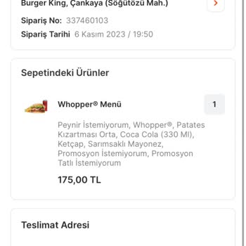 Migros Yemek Aracılığıyla Verilen Siparişte Müşterinin Mağdur Edilmesi