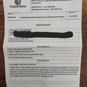 Hepsiburada Üzerinden Mozambee Mağazasından Alınan Soundpeats Air 3