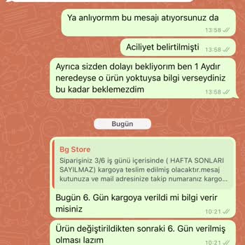 B&G Sportive Değişim İçin Gönderdiğim Ayakkabıları Göndermiyorlar