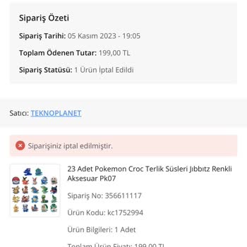 Çiçek Sepeti Ürün Tedarik Edilemedi