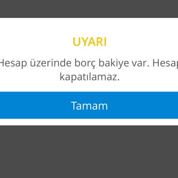 Denizbank Hesap Üzerinde Borç Bakiye Var. Hesap Kapatılamıyor