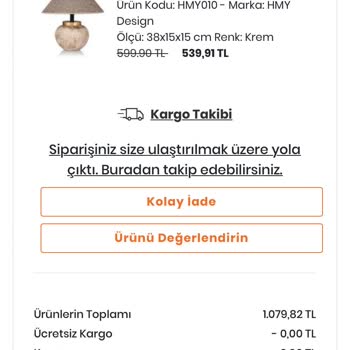 Evidea Eksik Malzeme Gönderildi