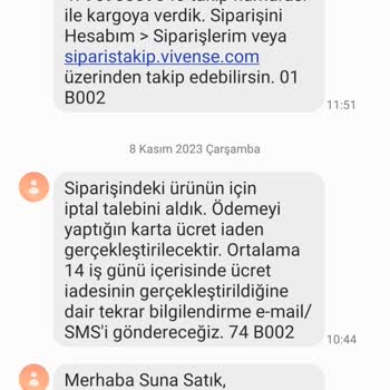 Vivense Satılan Ürünün Tedarik Edilememesi Nedeniyle İptali