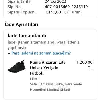 Amazon.com.tr Para İadesini Kartıma Yapmıyor