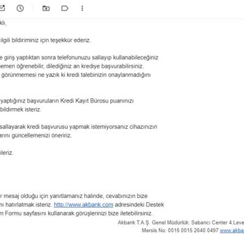 Akbank Juzdan Uygulamasında 15.000 TL Nakit Avansınız Hazır Diyor, Ama...