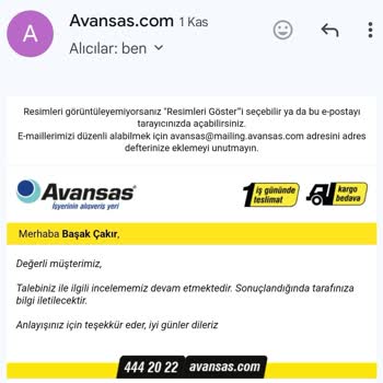 Avansas Aldığım Ürünün Para İadesini Yapmıyor
