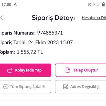 Pazarama Değişim Seçeneği Yok