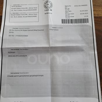 Xiaomi Ouno Servisin Bir Şey Yapmadan Ürünü Geri Göndermesi