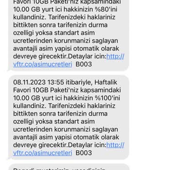 Vodafone Hızlı Tükenen İnternet Paketi