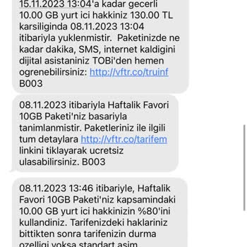Vodafone Hızlı Tükenen İnternet Paketi