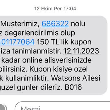 Watsons Hasarlı Ürün Hk