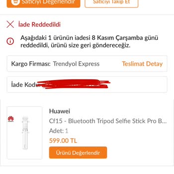 Trendyol'un Kusurlu Ürüne Sahip Çıkmaması