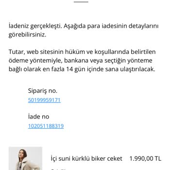Stradivarius İade Etmediğim Ürünün İade Edildi Olarak Gösterilmesi