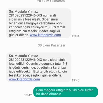 Kitapbizde.com Siparişi İptal Ettiler Ücreti İade Etmediler