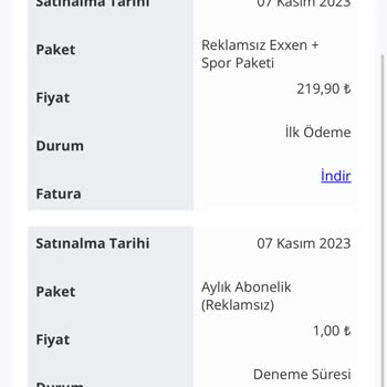 Exxen Para İadesi İstiyorum