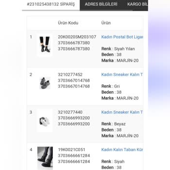 Marjin Ayakkabı Eksik Sipariş Gönderimi.