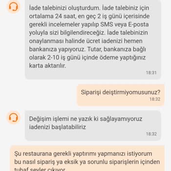 Trendyol Eksik Çürük Ve Bozuk Yemek