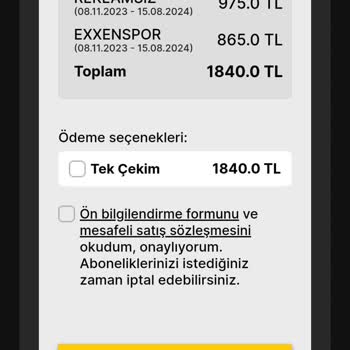 Exxen Üyelik Yenileme İşlemleri
