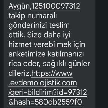 Evdemo Lojistik Teslim Edilemeyen Ürün