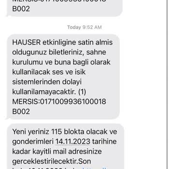 Biletix Konser Koltuklarının Değiştirilmesi
