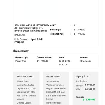 Ticaret Bakanlığı Teslim Edilmeyen Klima Para İadesi Yapılmıyor